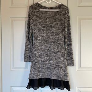 Knit grey/black sweater dress